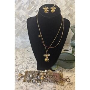 Betsey Johnson Necklace Bracelet Earrings Tzarina Princess Ballerina Shoes Mouse